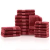 650 Gsm Bath Towel Set Of 18 Bamboo Rayon Cotton Towels Crimson Red