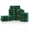 650 Gsm Bath Towel Set Of 18 Bamboo Rayon Cotton Towels Hunter Green