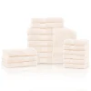 650 Gsm Bath Towel Set Of 18 Bamboo Rayon Cotton Towels Ivory