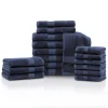 650 Gsm Bath Towel Set Of 18 Bamboo Rayon Cotton Towels River Blue
