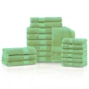 650 Gsm Bath Towel Set Of 18 Bamboo Rayon Cotton Towels Spring Green