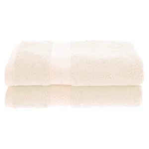 650 Gsm Bath Towel Set Of 2 Bamboo Rayon Cotton Body Towels Ivory