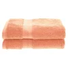 650 Gsm Bath Towel Set Of 2 Bamboo Rayon Cotton Body Towels Salmon
