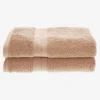 650 Gsm Bath Towel Set Of 2 Bamboo Rayon Cotton Body Towels Sand
