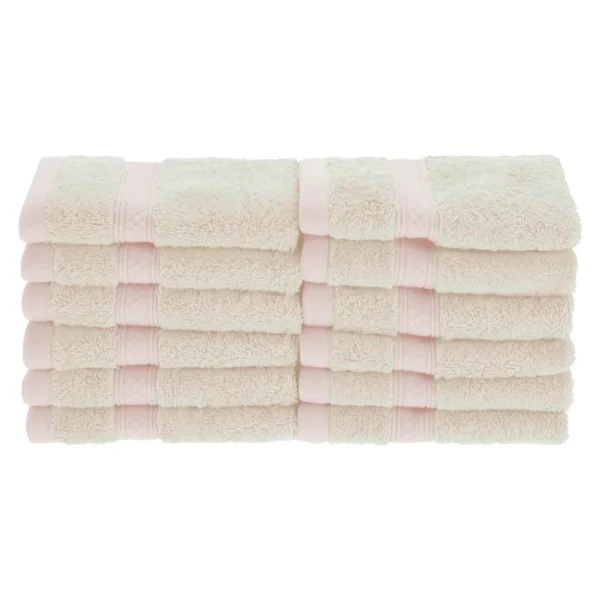 650 Gsm Face Towel Set Of 12 Bamboo Rayon Cotton Facecloths Ivory