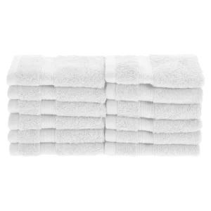 650 Gsm Face Towel Set Of 12 Bamboo Rayon Cotton Facecloths White