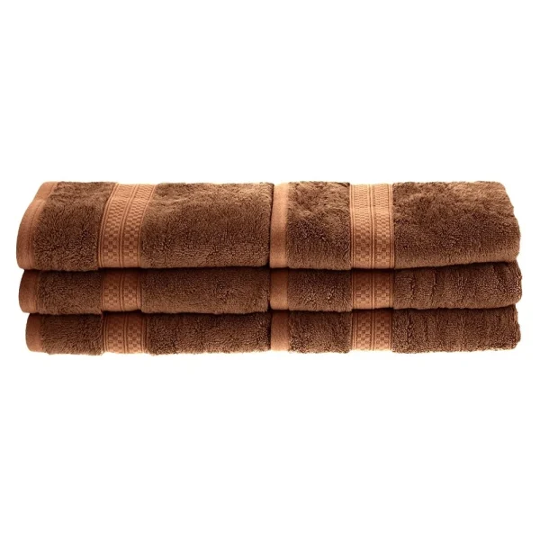 650 Gsm Hand Towel Set Of 6 Bamboo Rayon Cotton Washcloths Cocoa