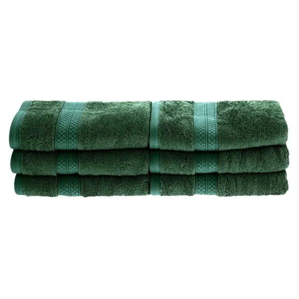 650 Gsm Hand Towel Set Of 6 Bamboo Rayon Cotton Washcloths Hunter Green