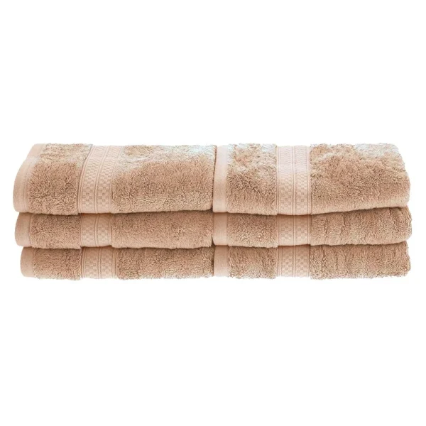 650 Gsm Hand Towel Set Of 6 Bamboo Rayon Cotton Washcloths Sand