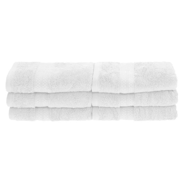 650 Gsm Hand Towel Set Of 6 Bamboo Rayon Cotton Washcloths White