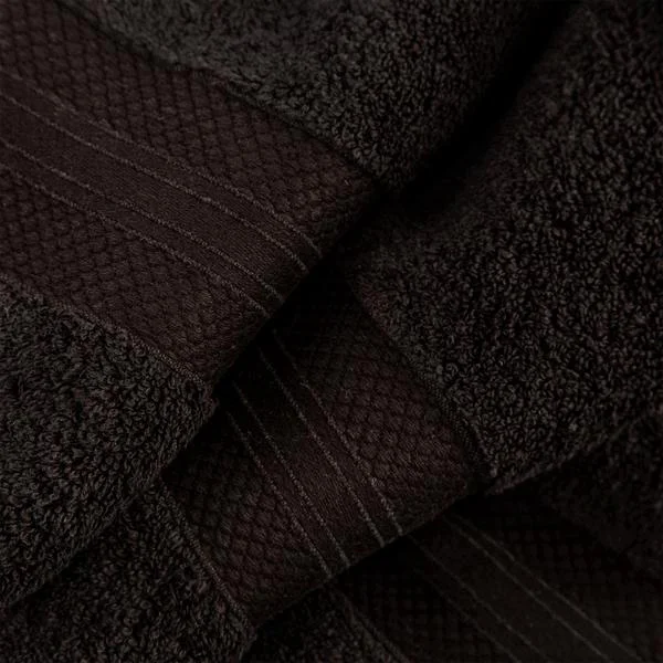 800 Gsm Turkish Cotton Towel Set Soft Plush Absorbent Hand Face Bath Towels Black