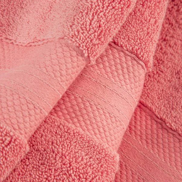 800 Gsm Turkish Cotton Towel Set Soft Plush Absorbent Hand Face Bath Towels Coral