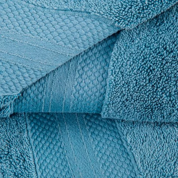 800 Gsm Turkish Cotton Towel Set Soft Plush Absorbent Hand Face Bath Towels Denim Blue