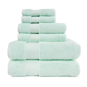 800 Gsm Turkish Cotton Towel Set Of 6 Soft Absorbent Hand Face Bath Towels Aqua Blue