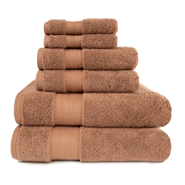 800 Gsm Turkish Cotton Towel Set Of 6 Soft Absorbent Hand Face Bath Towels Taupe