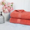 900 Gsm Egyptian Cotton Bath Sheet Set Of 2 Coral