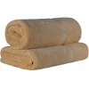 900 Gsm Egyptian Cotton Bath Sheet Set Of 2 Oversized Body Towels Toast