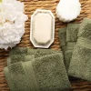 900 Gsm Egyptian Cotton Face Cloths Set Forest Green