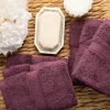 900 Gsm Egyptian Cotton Face Cloths Set Plum