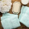 900 Gsm Egyptian Cotton Face Cloths Set Sea Foam