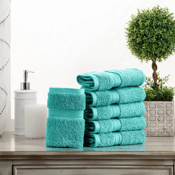 900 Gsm Egyptian Cotton Face Towel Set Turquoise