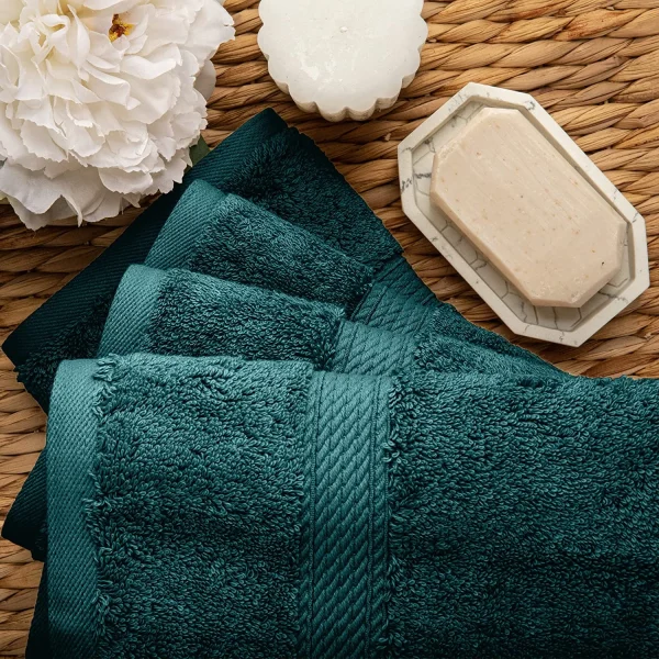 900 Gsm Egyptian Cotton Hand Towel Set Soft Plush Towels Teal