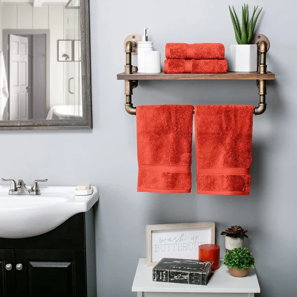 900 Gsm Egyptian Cotton Hand Towel Set Of 4 Coral