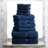 900 Gsm Egyptian Cotton Towel Set Of 10 Heavy Bath Towels Navy Blue