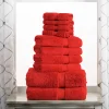 900 Gsm Egyptian Cotton Towel Set Of 10 Heavy Bath Towels Red