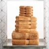 900 Gsm Egyptian Cotton Towel Set Of 10 Heavy Bath Towels Rust