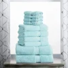 900 Gsm Egyptian Cotton Towel Set Of 10 Heavy Bath Towels Sea Foam
