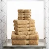 900 Gsm Egyptian Cotton Towel Set Of 10 Heavy Bath Towels Toast