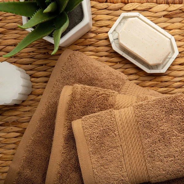 900 Gsm Egyptian Cotton Towel Set Of 3 Soft Plush Towels Latte