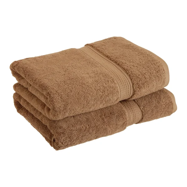 Egyptian Cotton Bath Towel Set Of 2 900 Gsm Plush Absorbent Body Towels Latte