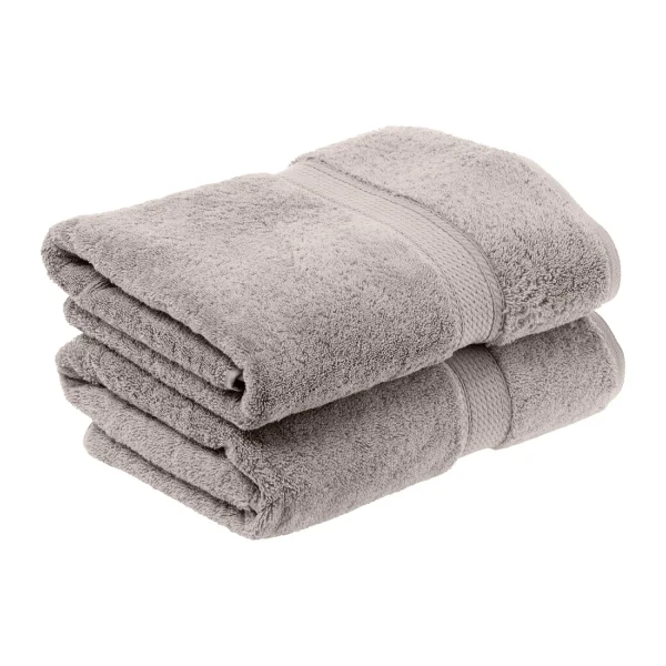 Egyptian Cotton Bath Towel Set Of 2 900 Gsm Plush Absorbent Body Towels Silver