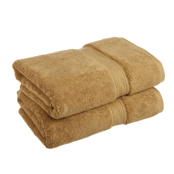 Egyptian Cotton Bath Towel Set Of 2 900 Gsm Plush Absorbent Body Towels Toast