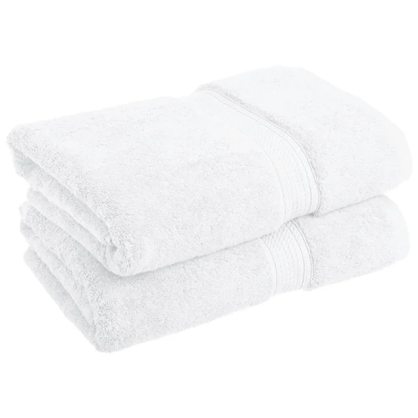 Egyptian Cotton Bath Towel Set Of 2 900 Gsm Plush Absorbent Body Towels White