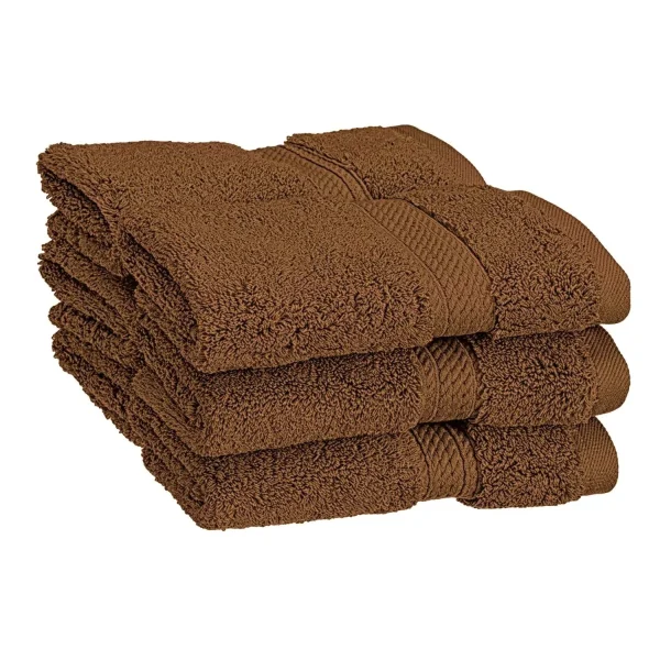 Egyptian Cotton Face Towel Set Of 6 900 Gsm Plush Absorbent Washcloths Chocolate
