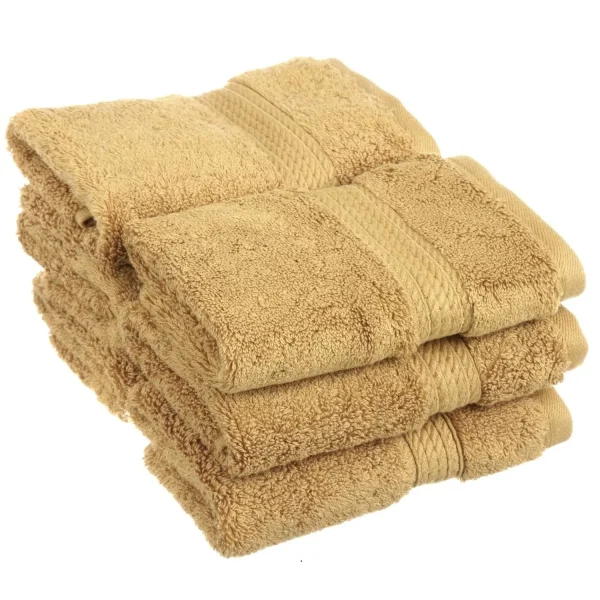 Egyptian Cotton Face Towel Set Of 6 900 Gsm Plush Absorbent Washcloths Toast
