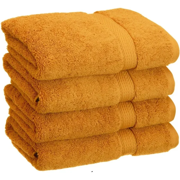 Egyptian Cotton Hand Towel Set Of 4 900 Gsm Plush Absorbent Towels Rust