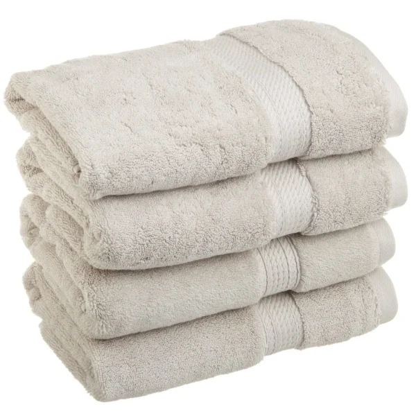 Egyptian Cotton Hand Towel Set Of 4 900 Gsm Plush Absorbent Towels Stone