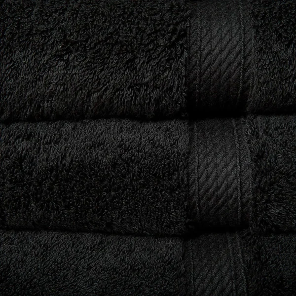 Egyptian Cotton Towel Set 900 Gsm Plush Absorbent Bath Towels Black