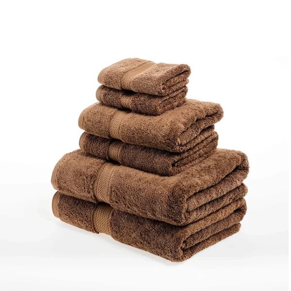 Egyptian Cotton Towel Set Of 6 900 Gsm Plush Absorbent Bath Towels Latte