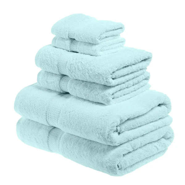 Egyptian Cotton Towel Set Of 6 900 Gsm Plush Absorbent Bath Towels Sea Foam