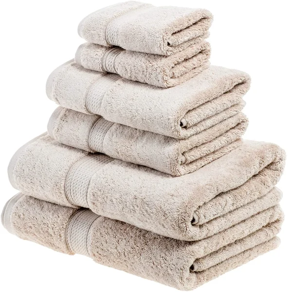 Egyptian Cotton Towel Set Of 6 900 Gsm Plush Absorbent Bath Towels Stone