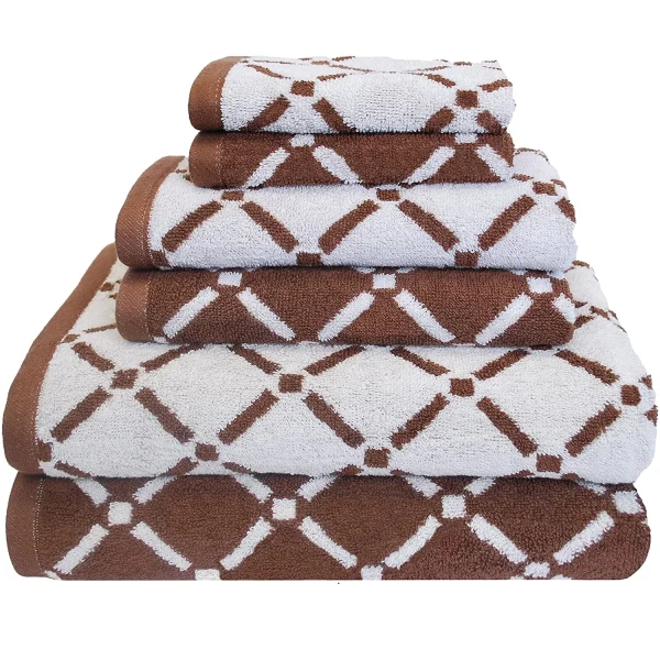 550 Gsm Long Staple Cotton Towel Set Of 6 Chocolate Cream