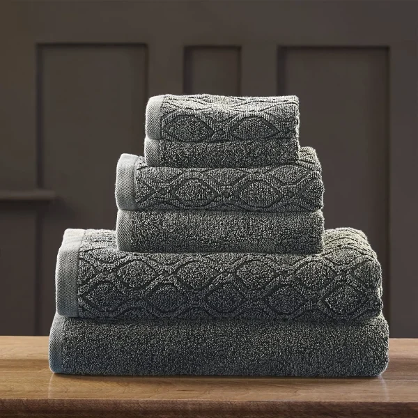 Denim Washed Bath Towels 550 Gsm Cotton Grey