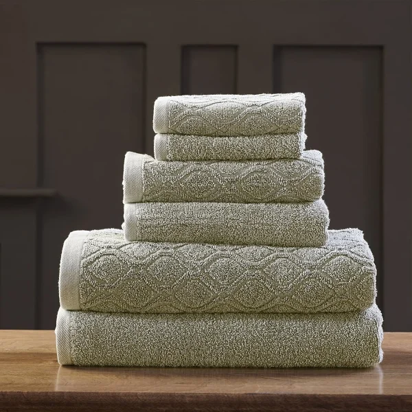 Denim Washed Bath Towels 550 Gsm Cotton Sage