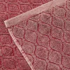 Denim Washed Bath Towels Set 550 Gsm Cotton Rumba Red Jacquard