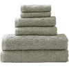 Denim Washed Bath Towels Set 550 Gsm Cotton Sage